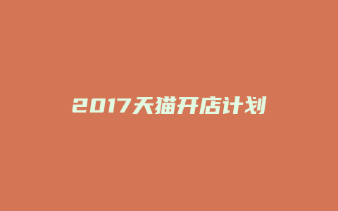 2017天猫开店计划书