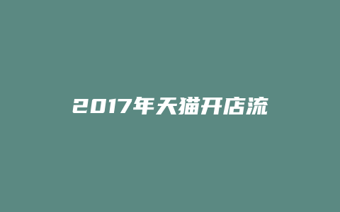 2017年天猫开店流程