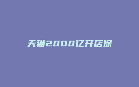 天猫2000亿开店保证金