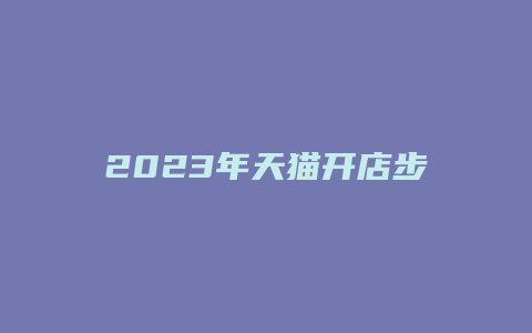 2023年天猫开店步骤