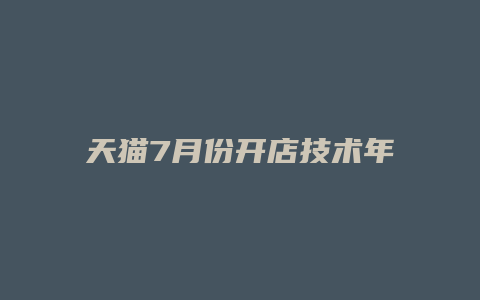 天猫7月份开店技术年