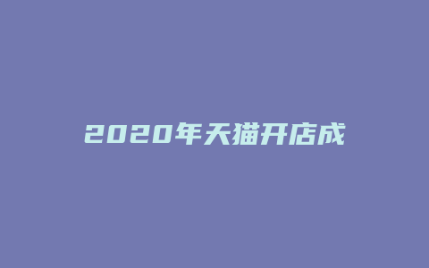 2020年天猫开店成本