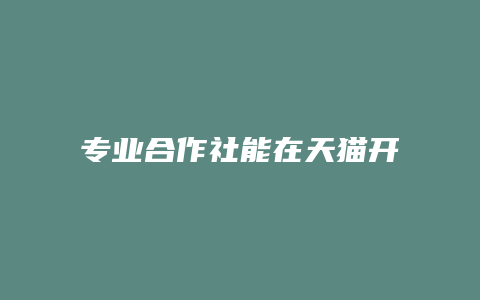 专业合作社能在天猫开店吗