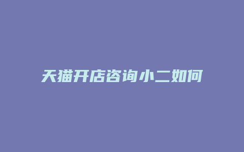 天猫开店咨询小二如何进入