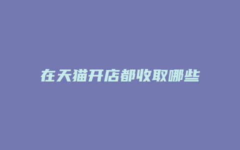 在天猫开店都收取哪些费用