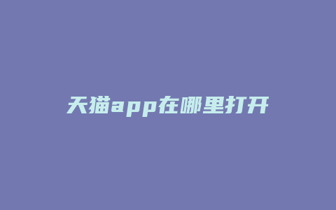 天猫app在哪里打开店铺定位