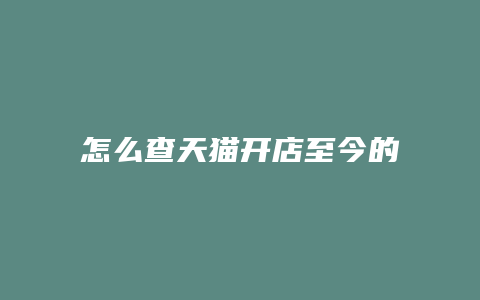 怎么查天猫开店至今的销售额