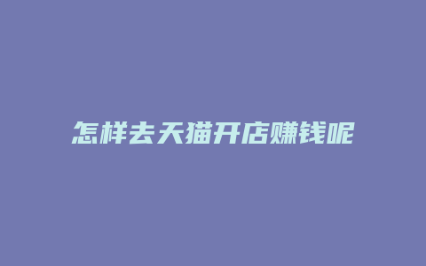 怎样去天猫开店赚钱呢知乎